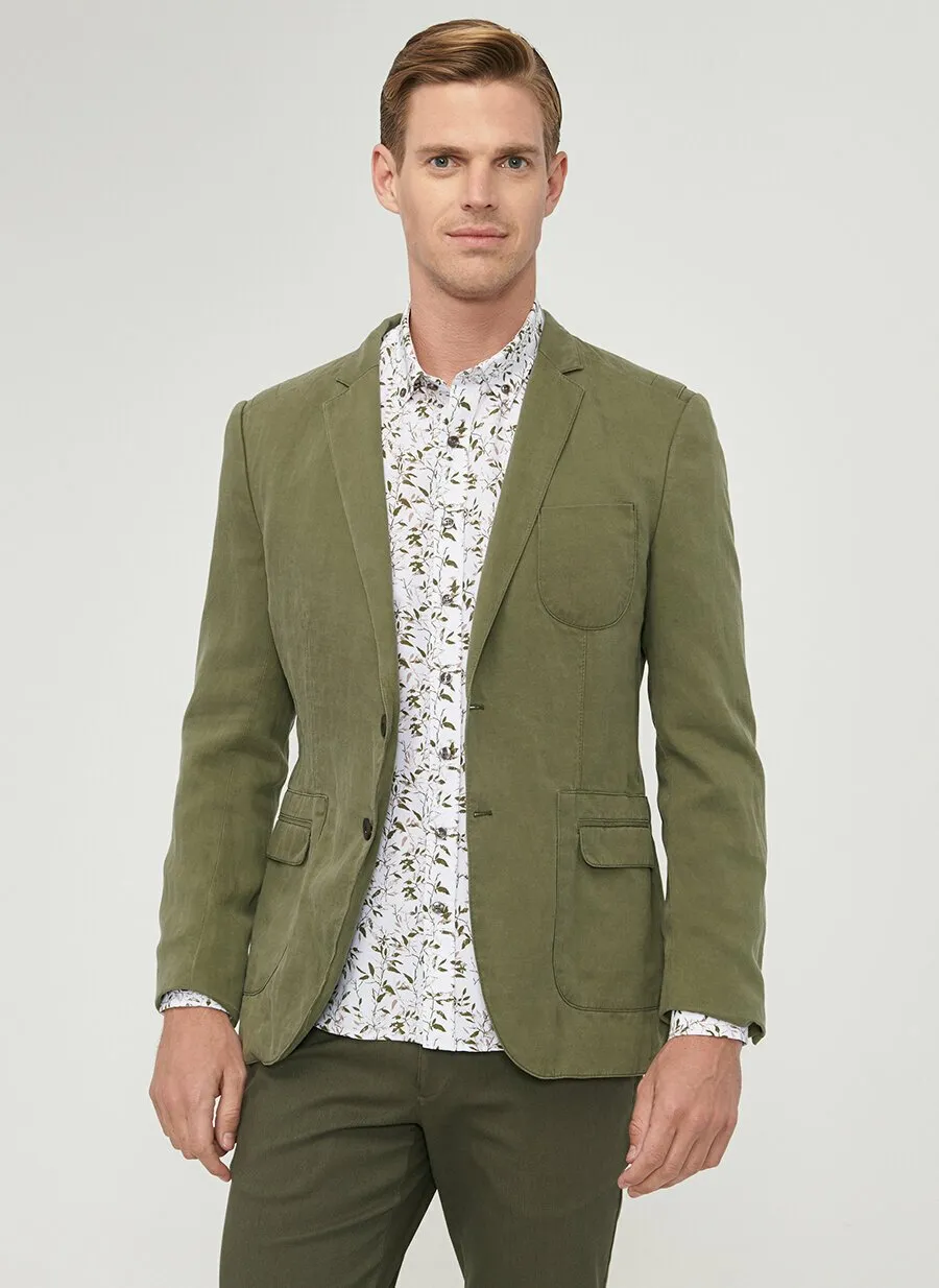 16830 Green Slim Fit Jacket