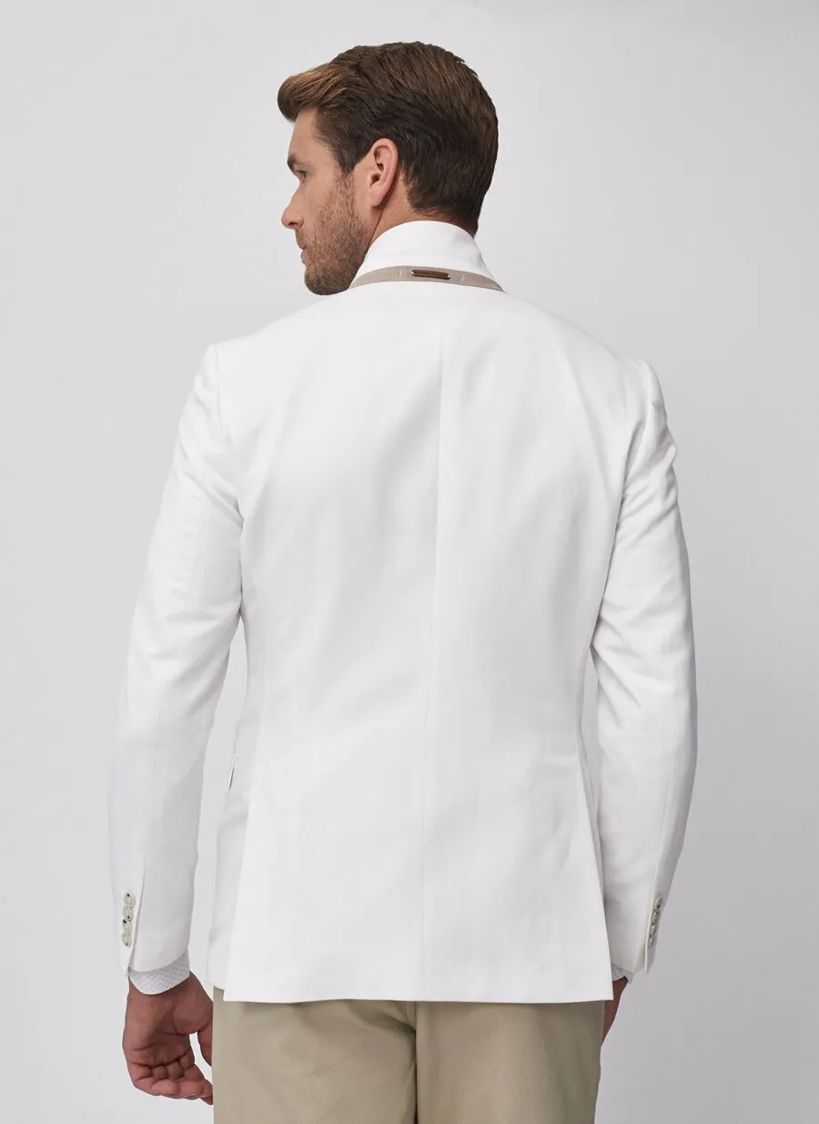 16841 White Slim Fit Jacket