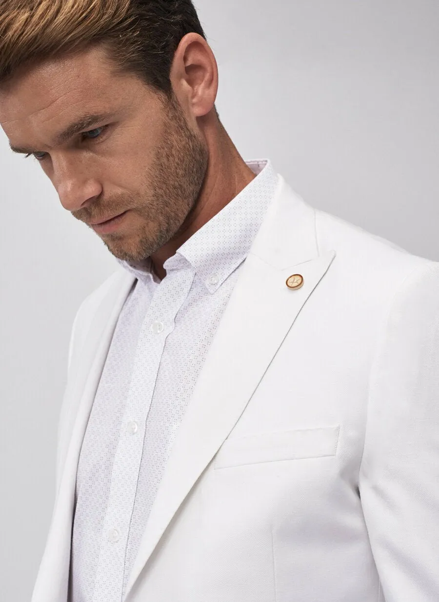 16841 White Slim Fit Jacket