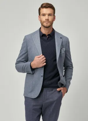 16854 Blue-Grey Slim Fit Jacket