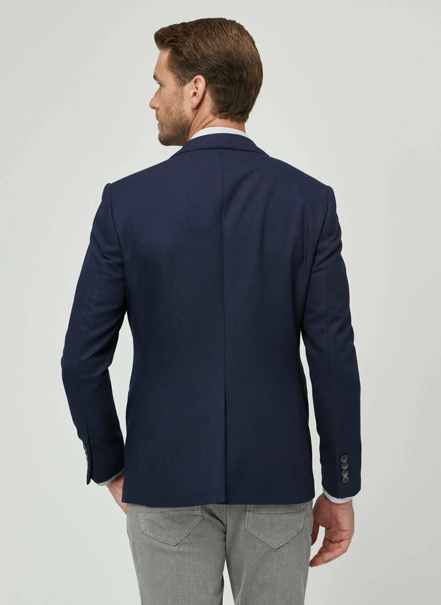 16909 Navy Blue Slim Fit Jacket