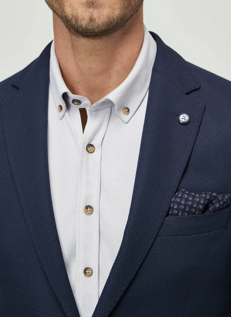 16909 Navy Blue Slim Fit Jacket