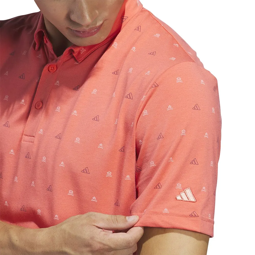 adidas Go-To Print 2 Polo Shirt - Preloved Scarlet