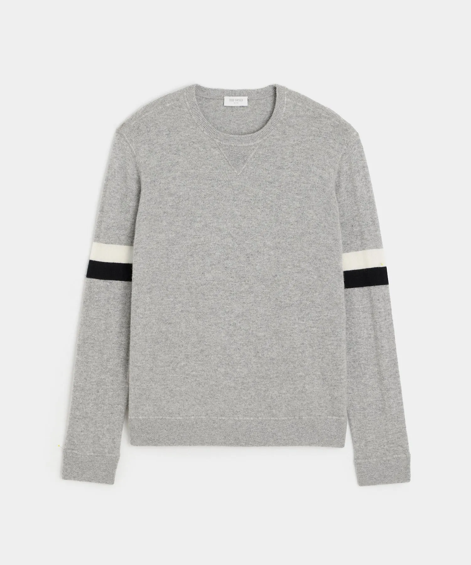 Arm Stripe Cashmere Sweatshirt in Grey Heather