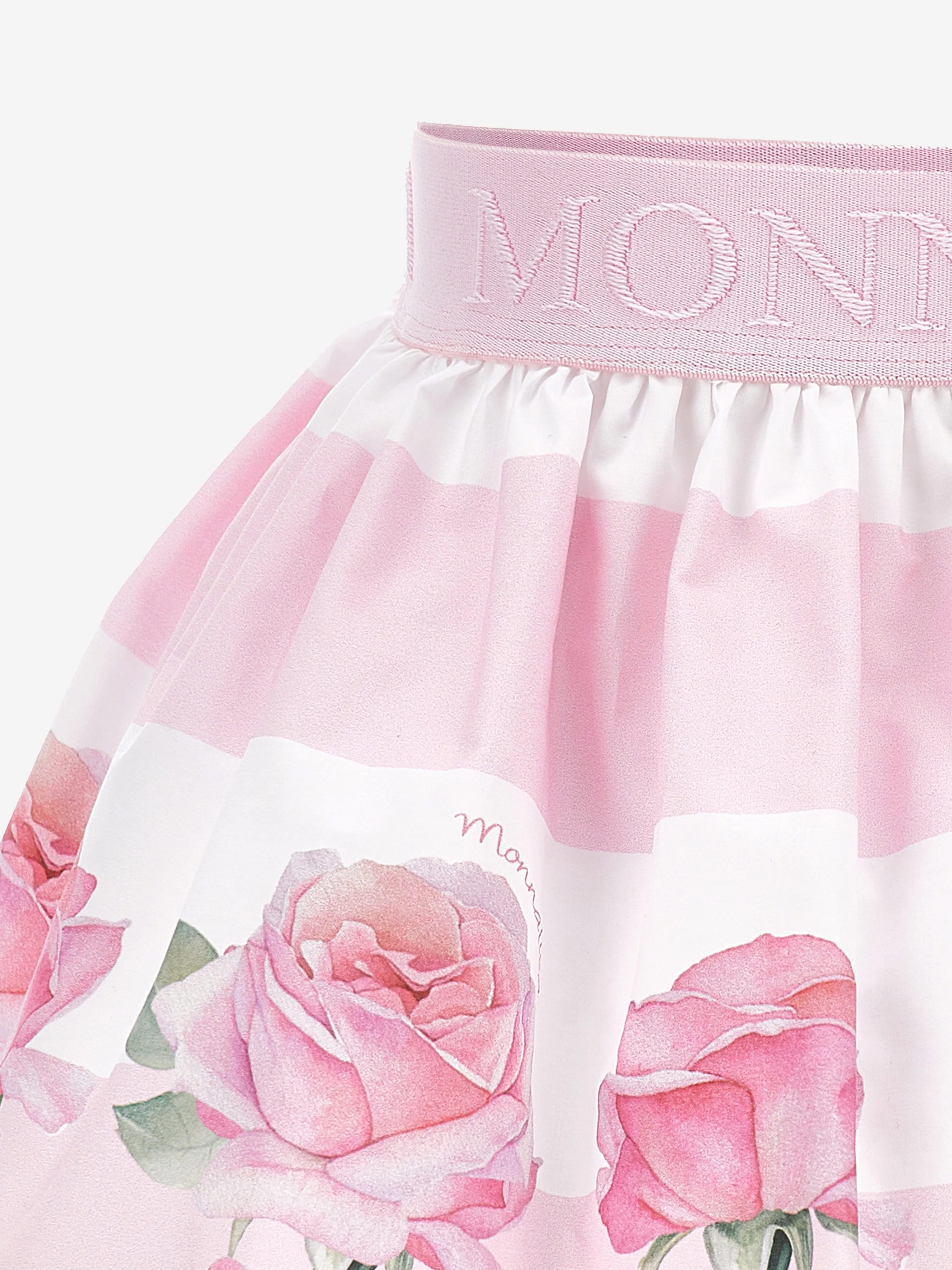 Baby Girls Striped Rose Skirt in Pink