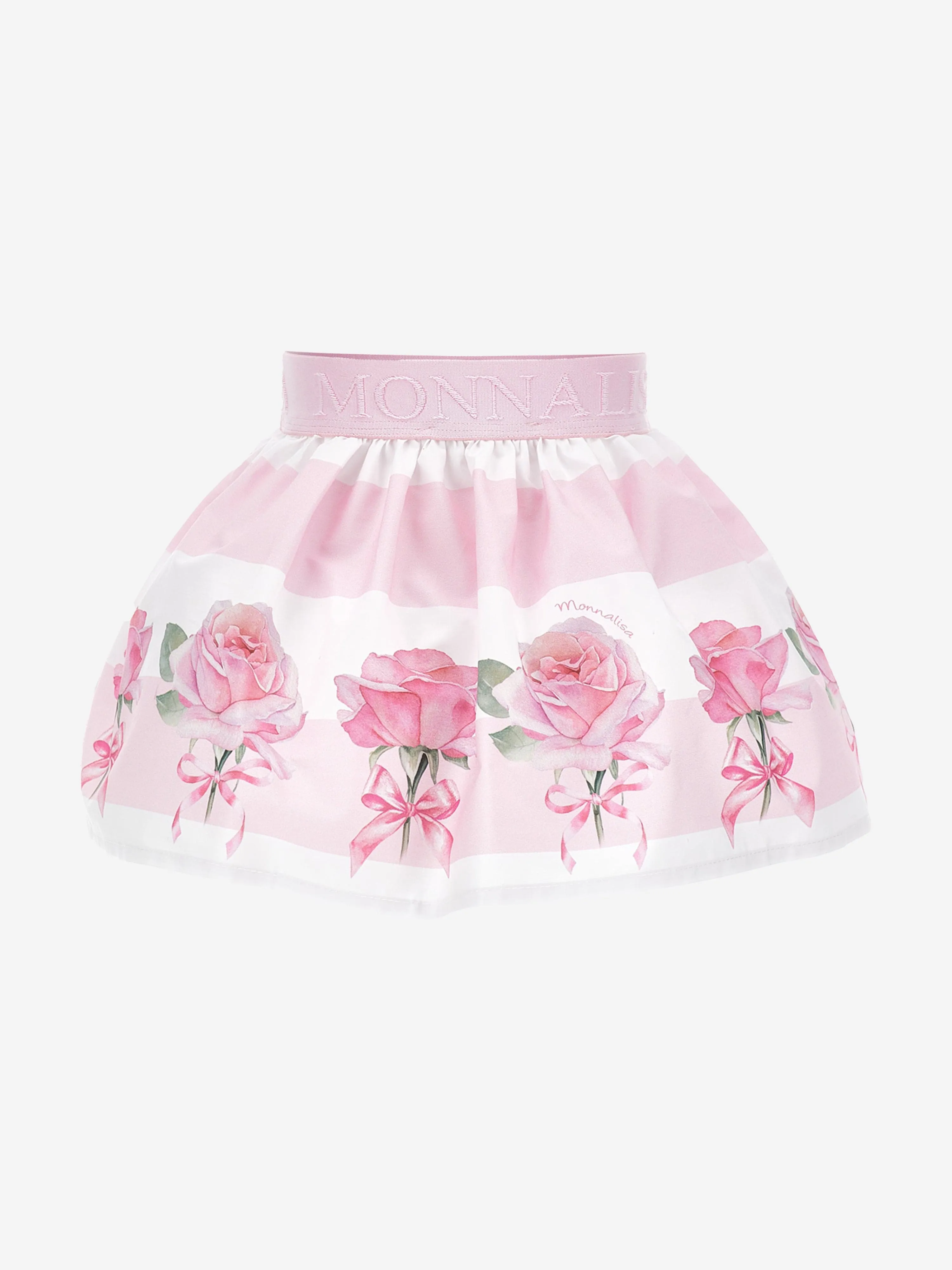 Baby Girls Striped Rose Skirt in Pink