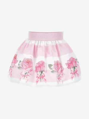 Baby Girls Striped Rose Skirt in Pink