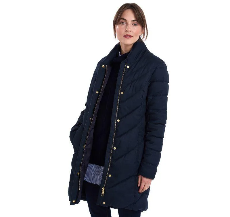 Barbour Barmack Ladies Quilted Jacket - Navy Herringbone