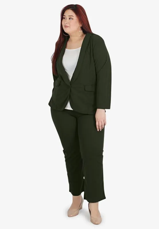 Blair Stretch Work Blazer - Dark Moss Green