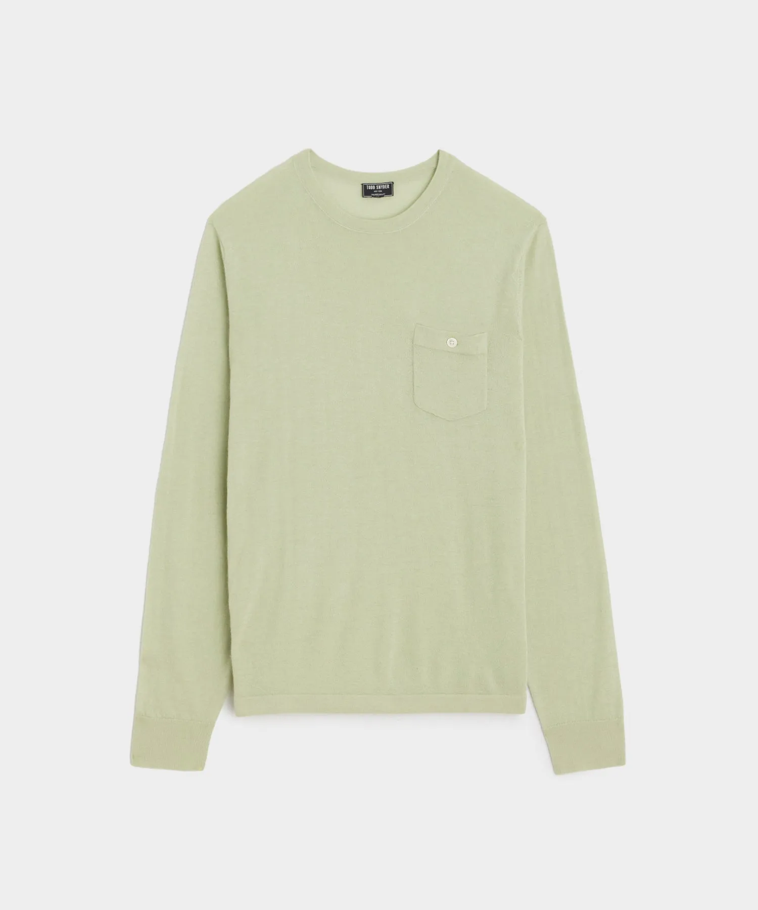 Cashmere Pocket Tee in Soft Sage