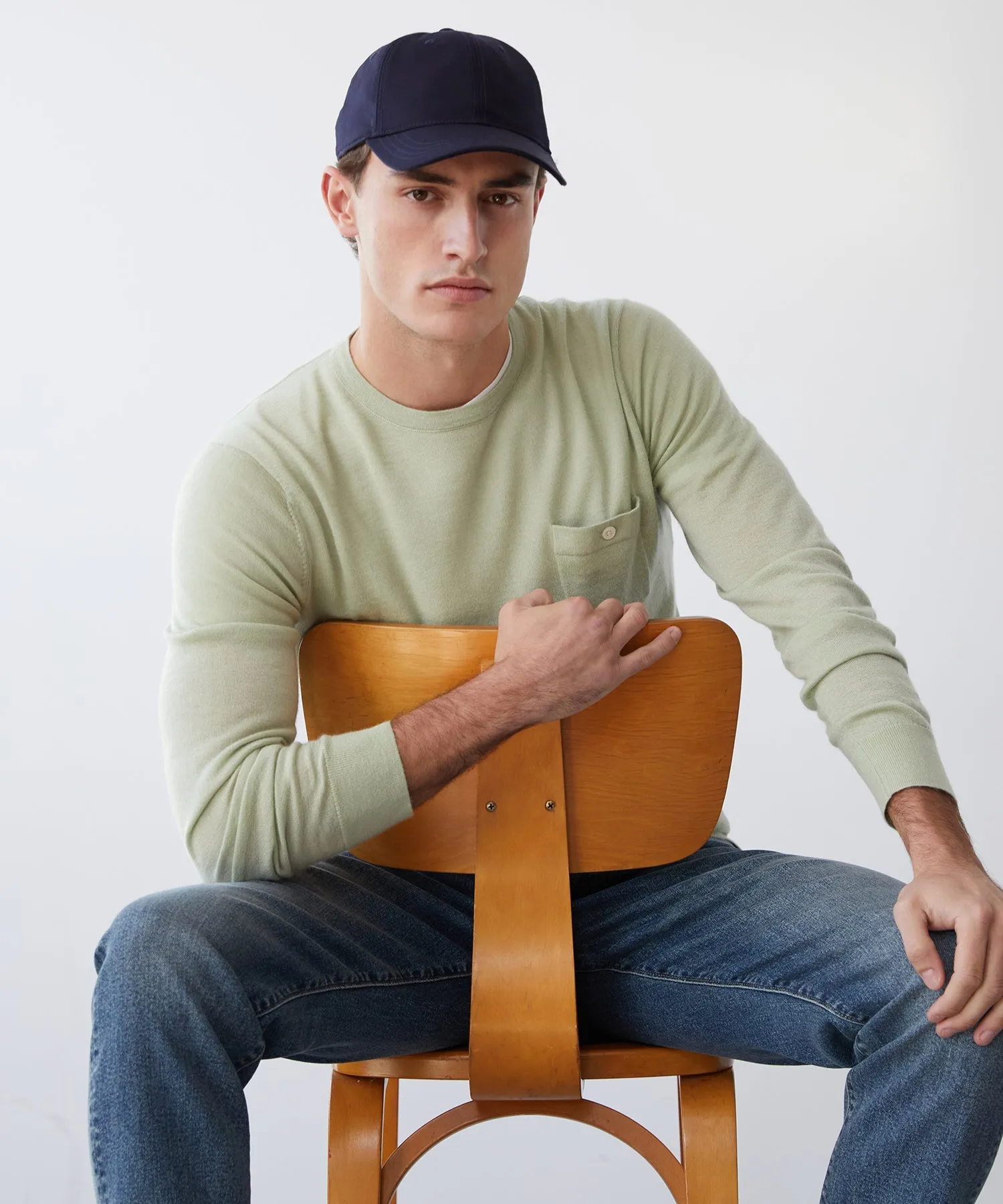 Cashmere Pocket Tee in Soft Sage