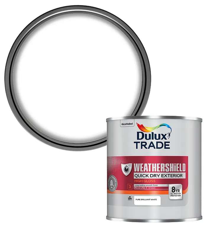 Dulux Trade Weathershield Quick Dry Exterior High Gloss - Pure Brilliant White