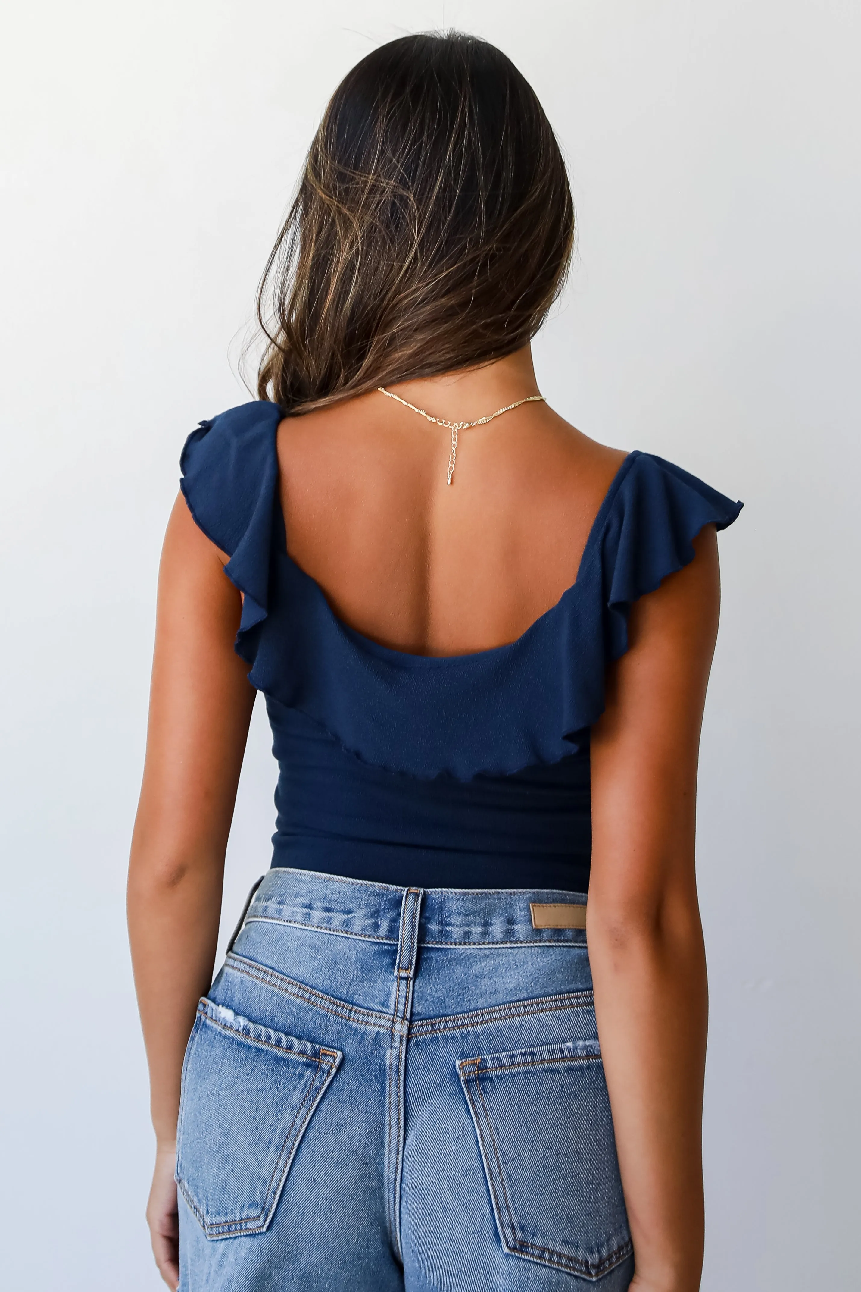 FINAL SALE - Kayla Terry Cloth Ruffle Bodysuit