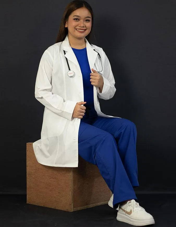 Free Embroidery Heedfit Women's Two Pocket 35 Inches White Medical Lab Coat