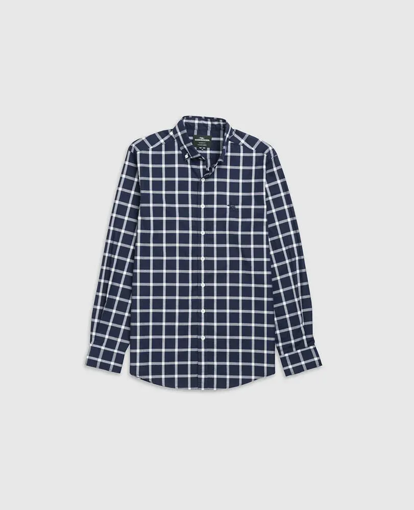 Gunn Check Oxford 4 - Navy