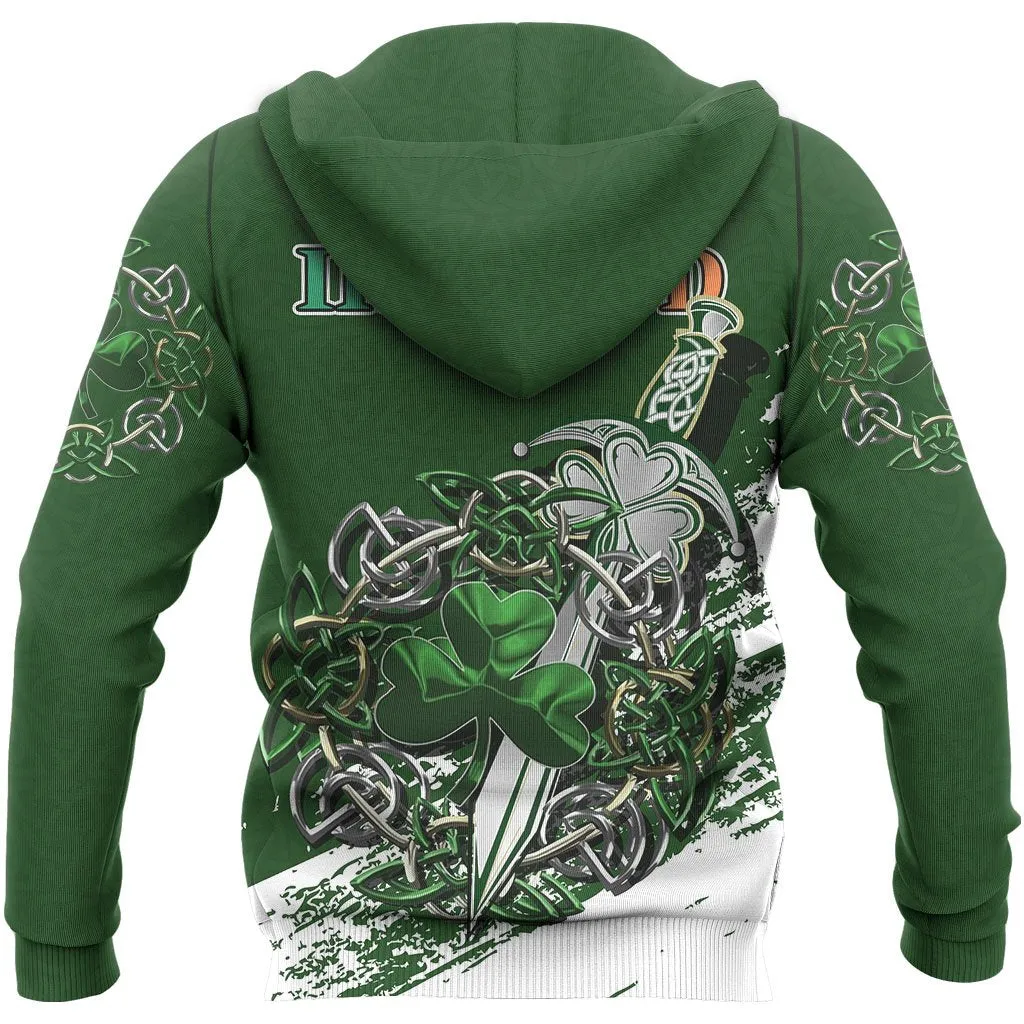 Ireland - Celtic Shamrock & Sword Zipper Hoodie A7