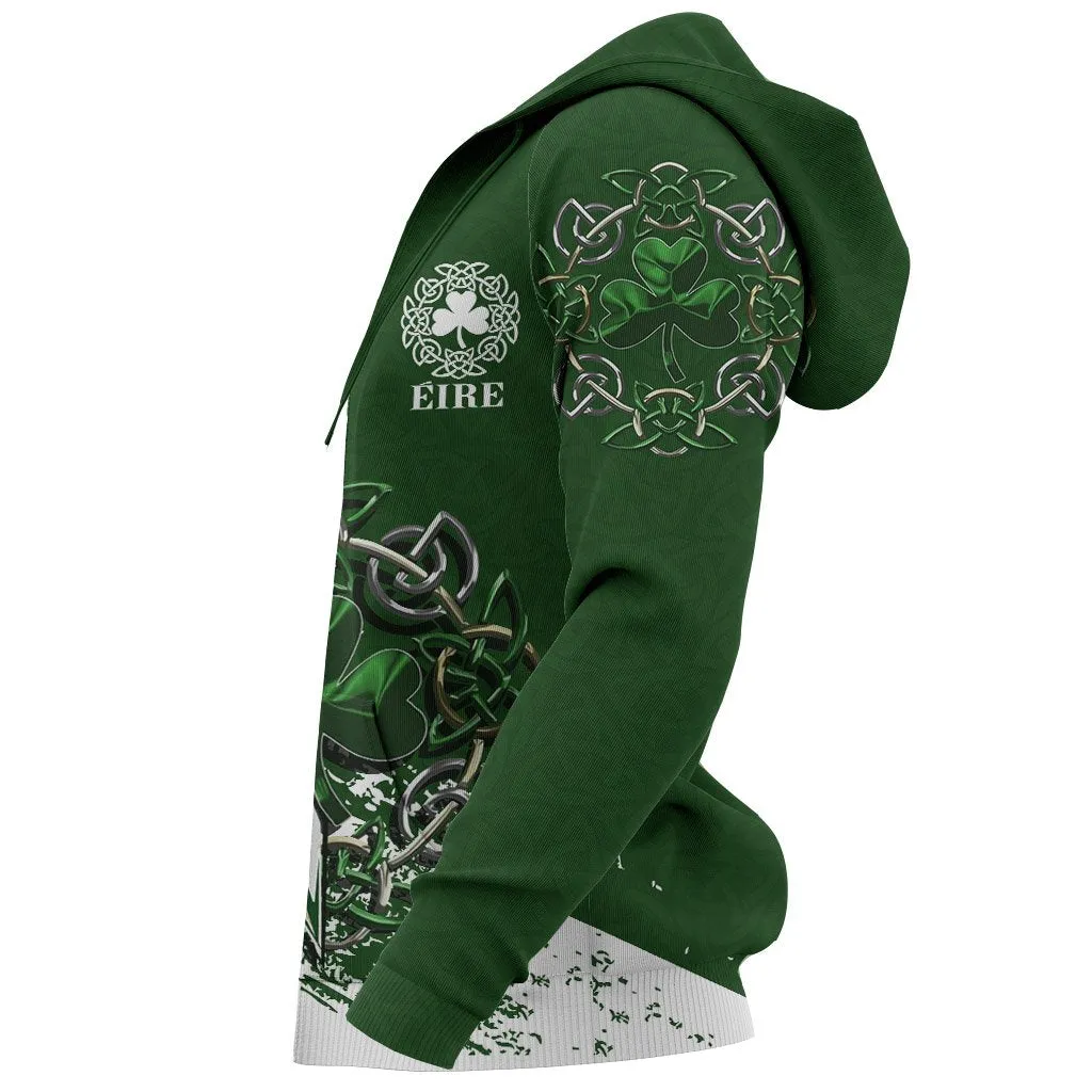 Ireland - Celtic Shamrock & Sword Zipper Hoodie A7