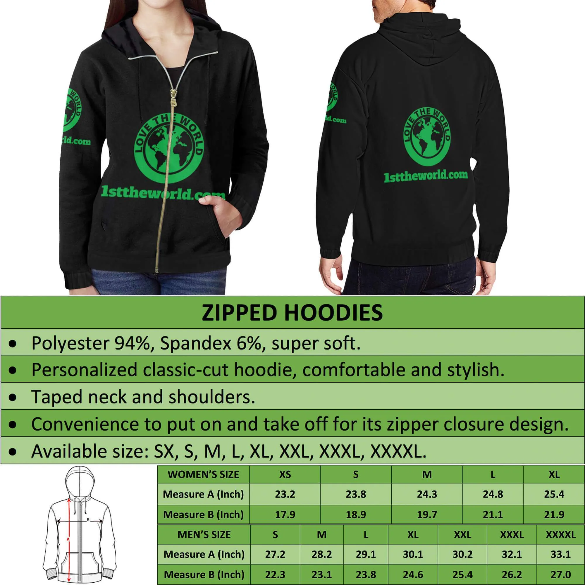 Ireland - Celtic Shamrock & Sword Zipper Hoodie A7