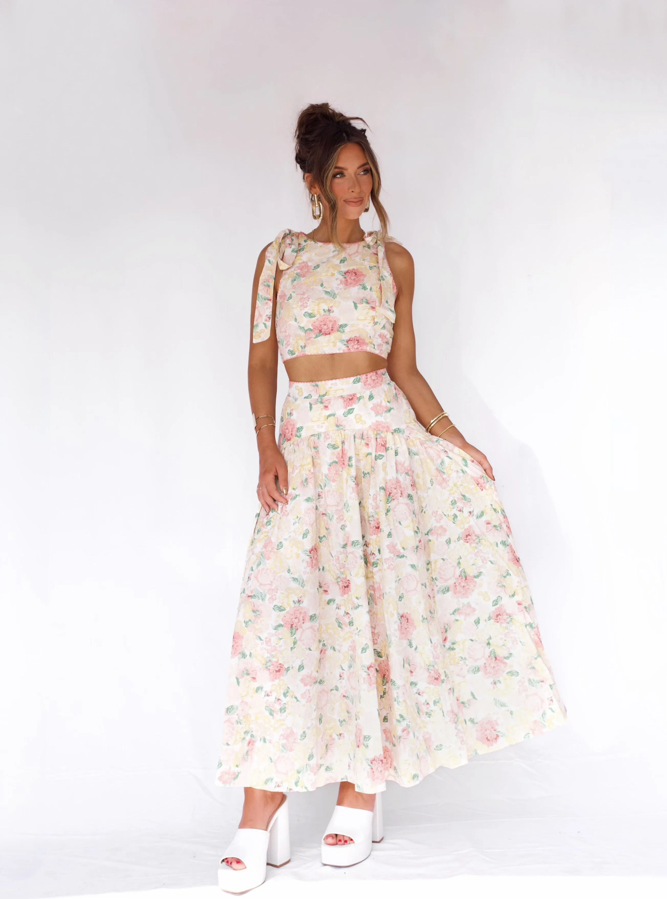 Lush Garden Midi Skirt