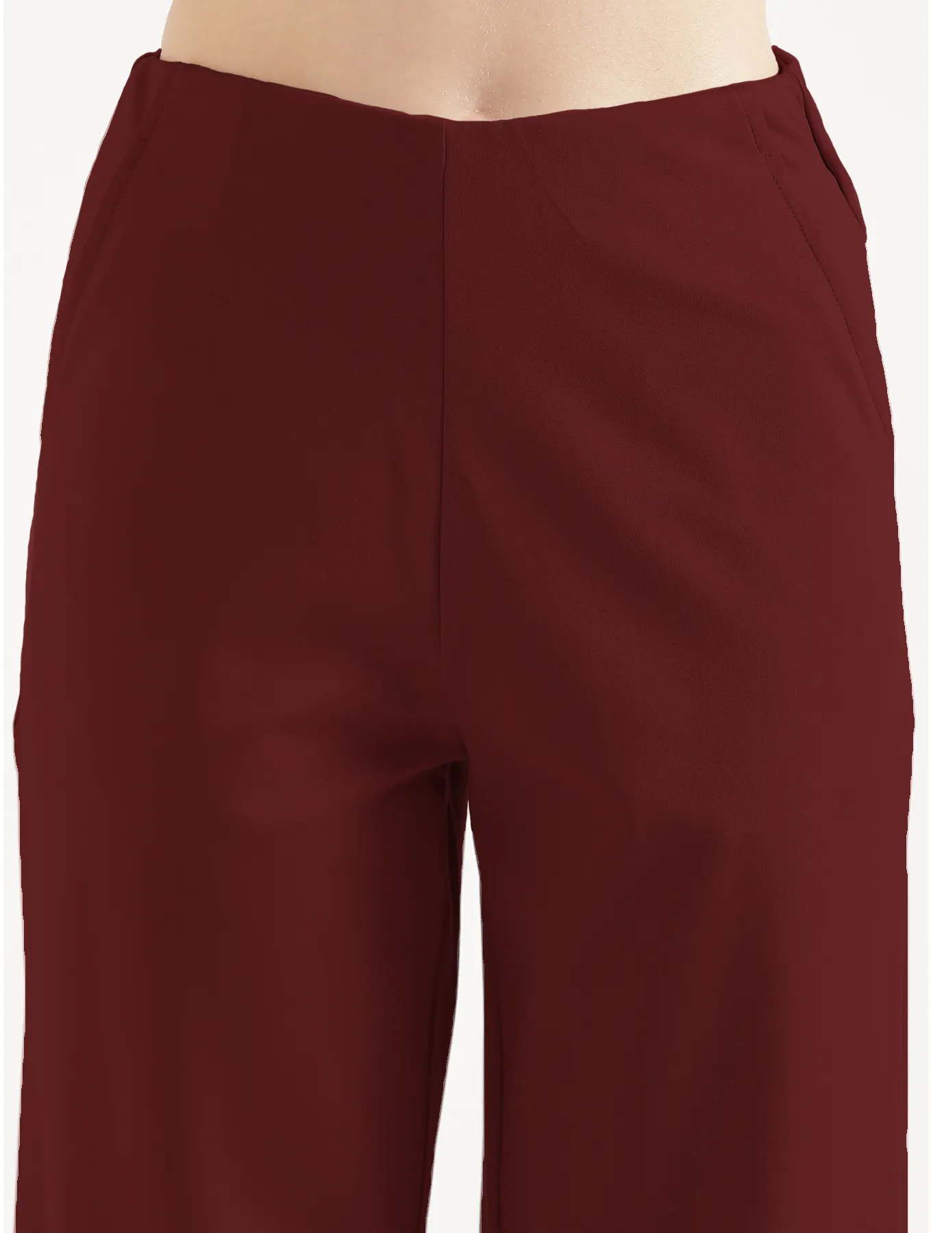 Maroon Wide Leg Pants