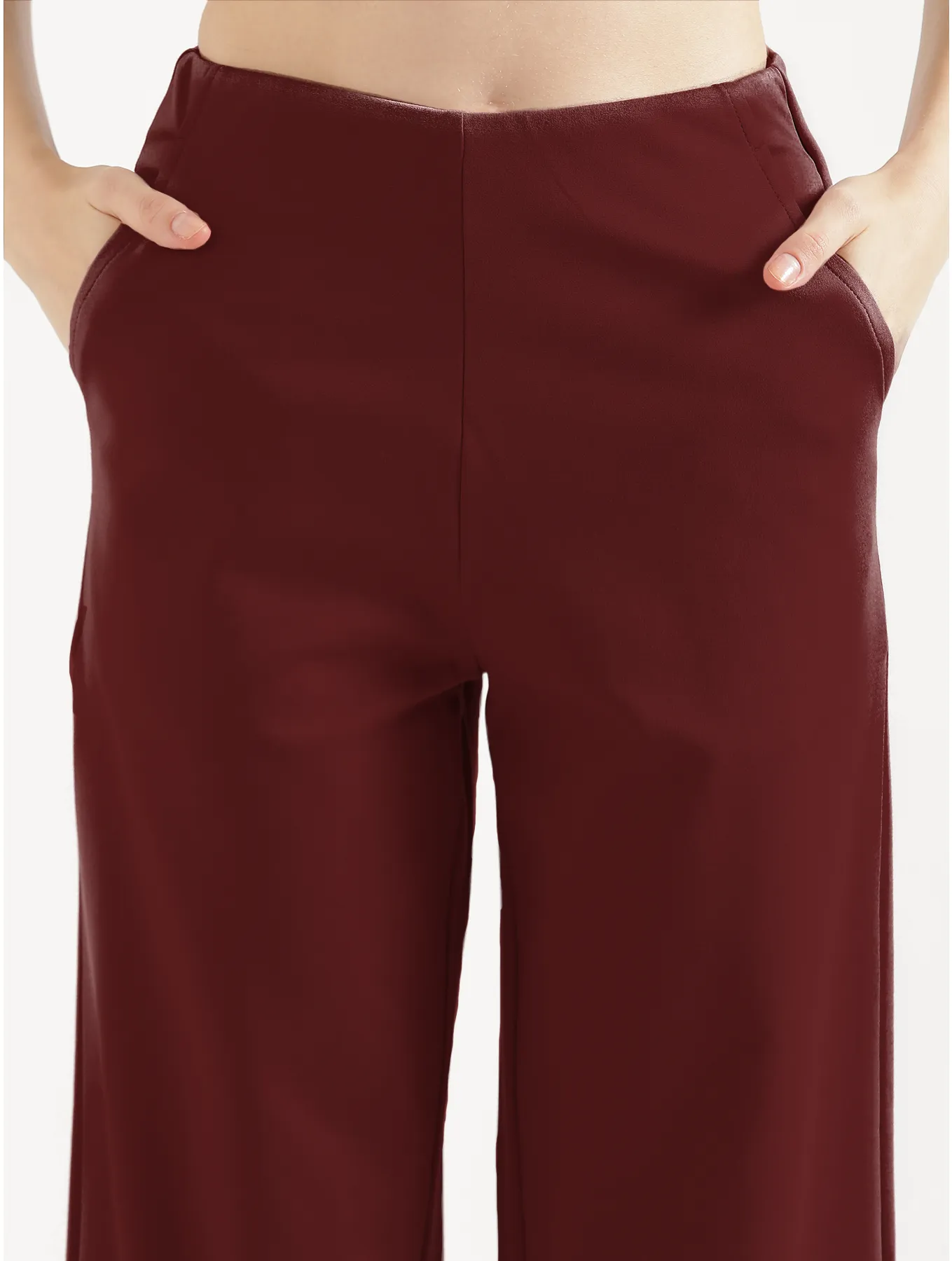 Maroon Wide Leg Pants