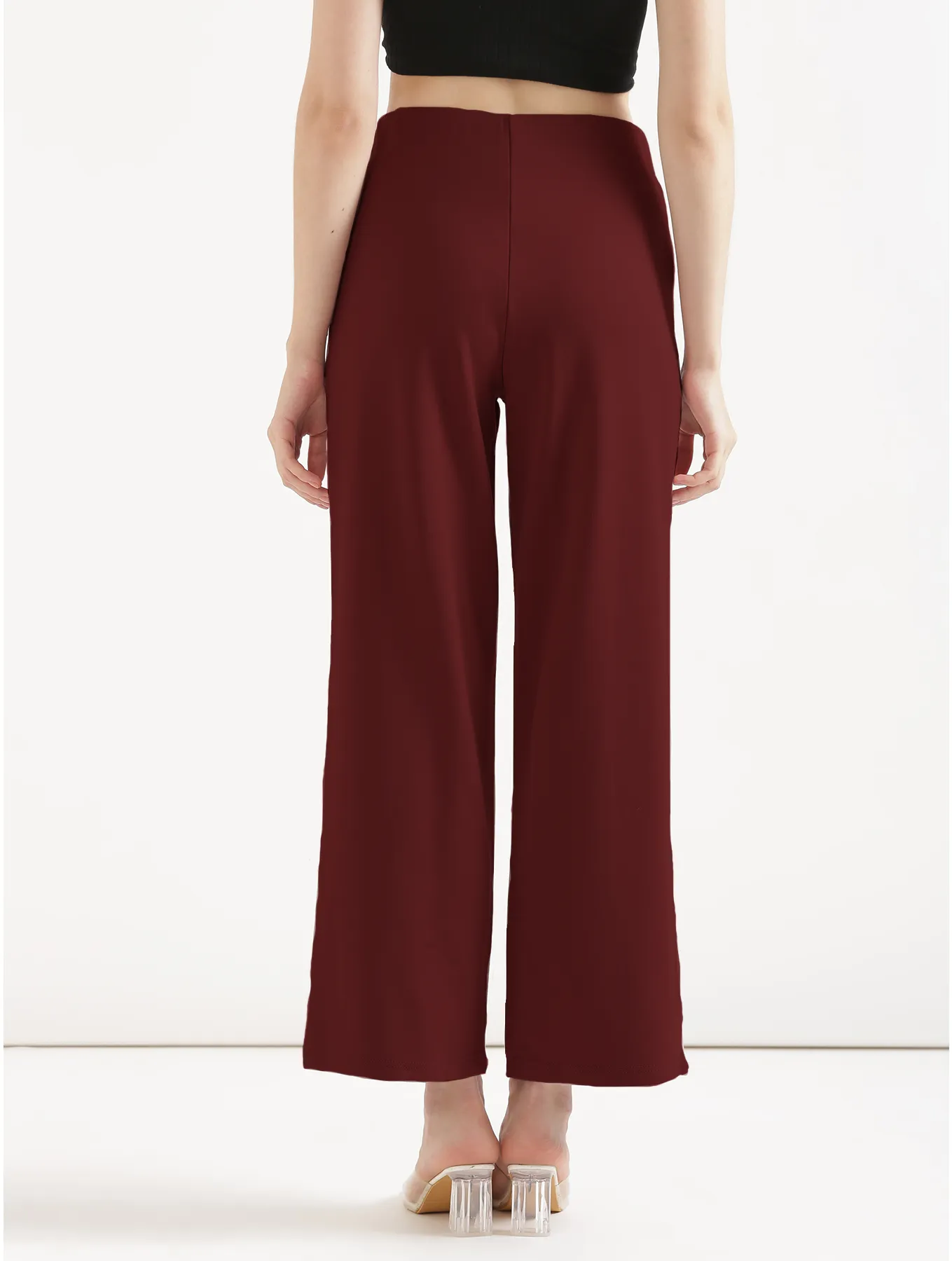 Maroon Wide Leg Pants