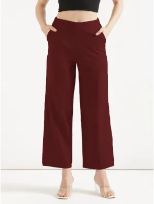 Maroon Wide Leg Pants