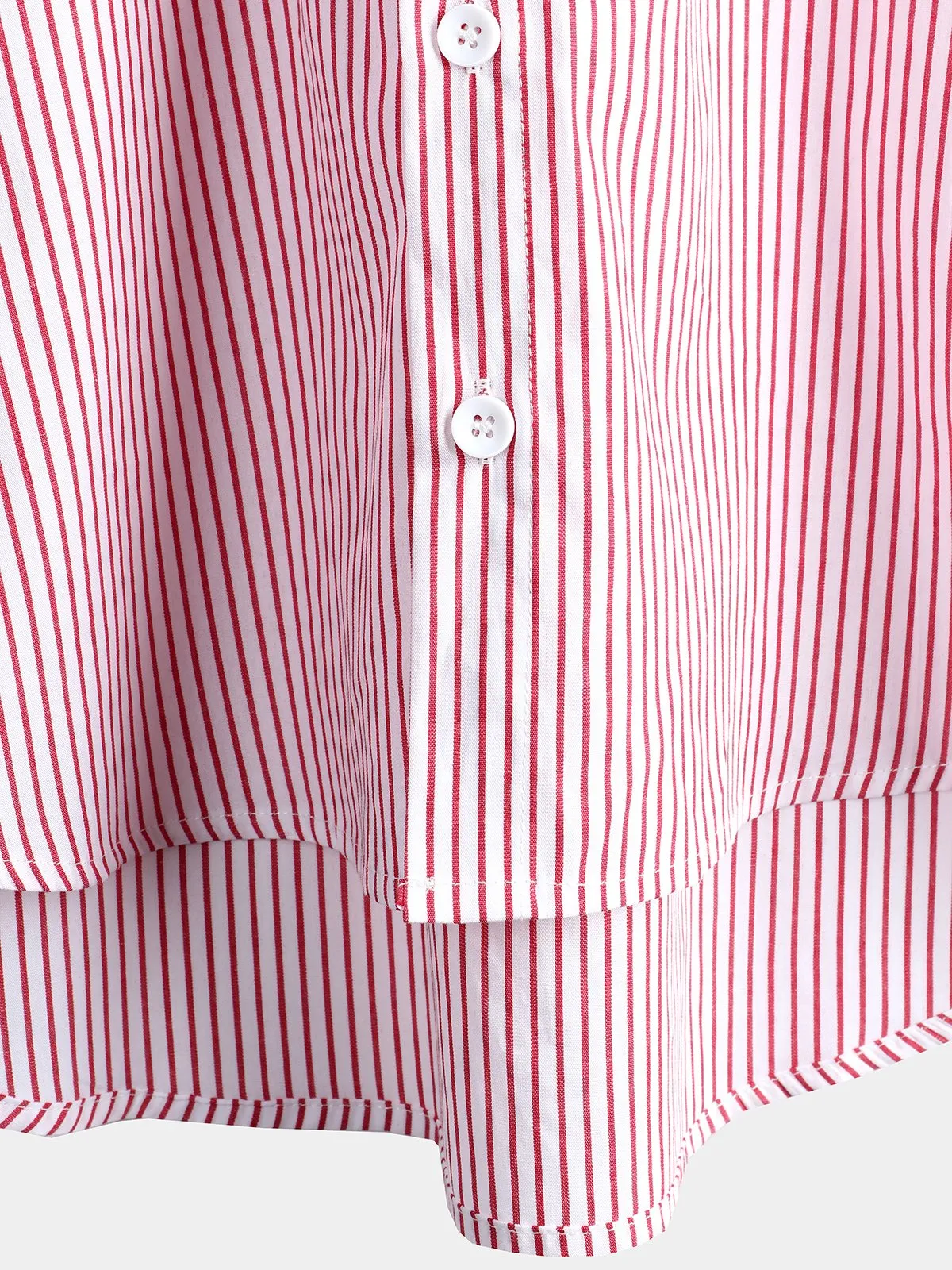 Men's Breathable Stand Collar Short Sleeve Striped Shirts