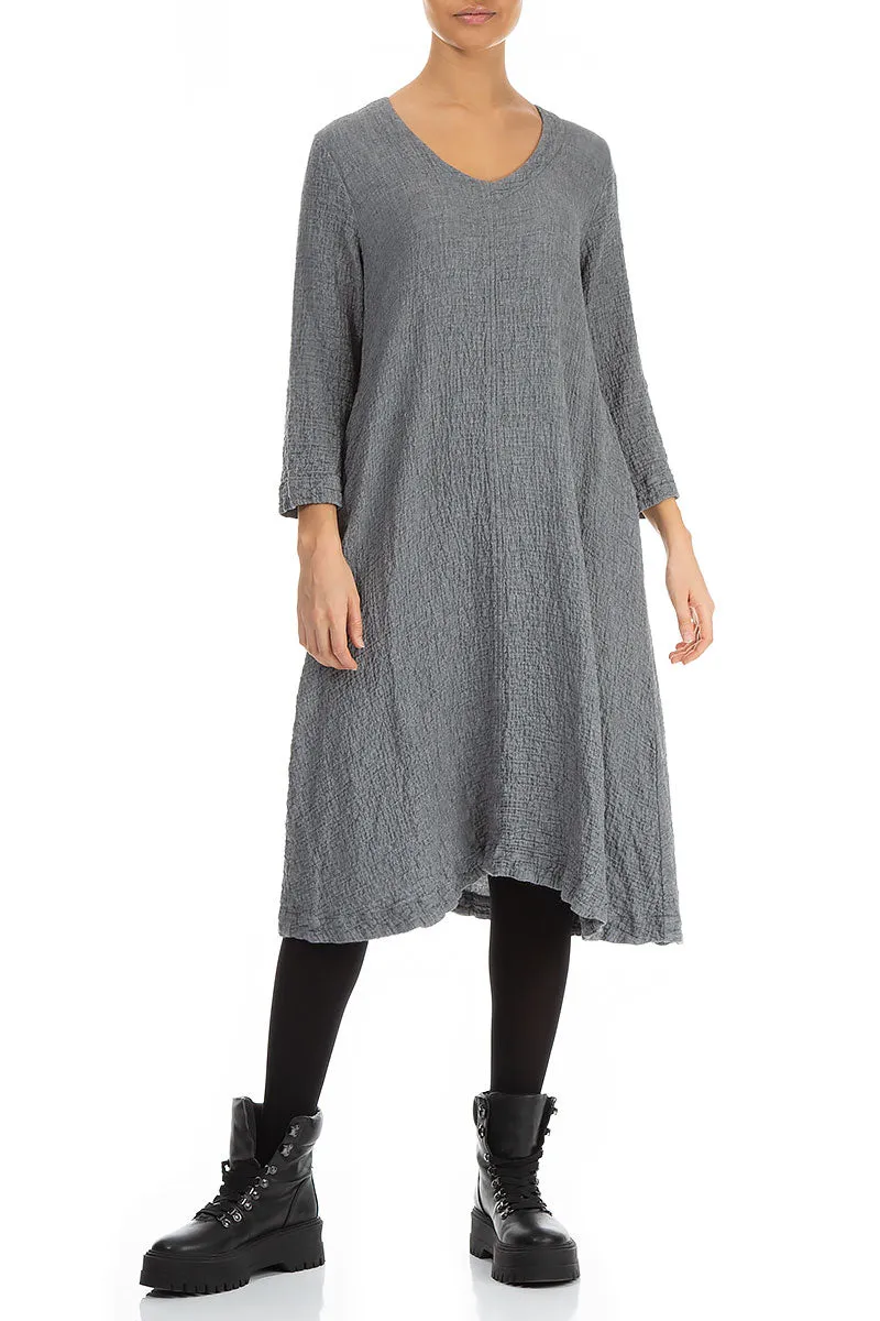 Midi Pepper Grey Wool Dress