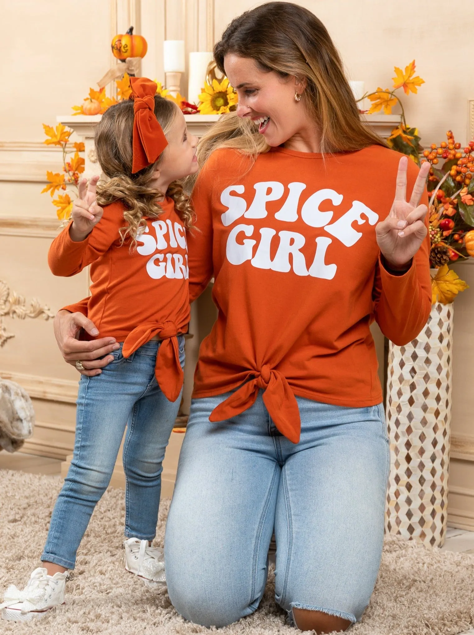 Mommy and Me Spice Girl Knot Hem Top