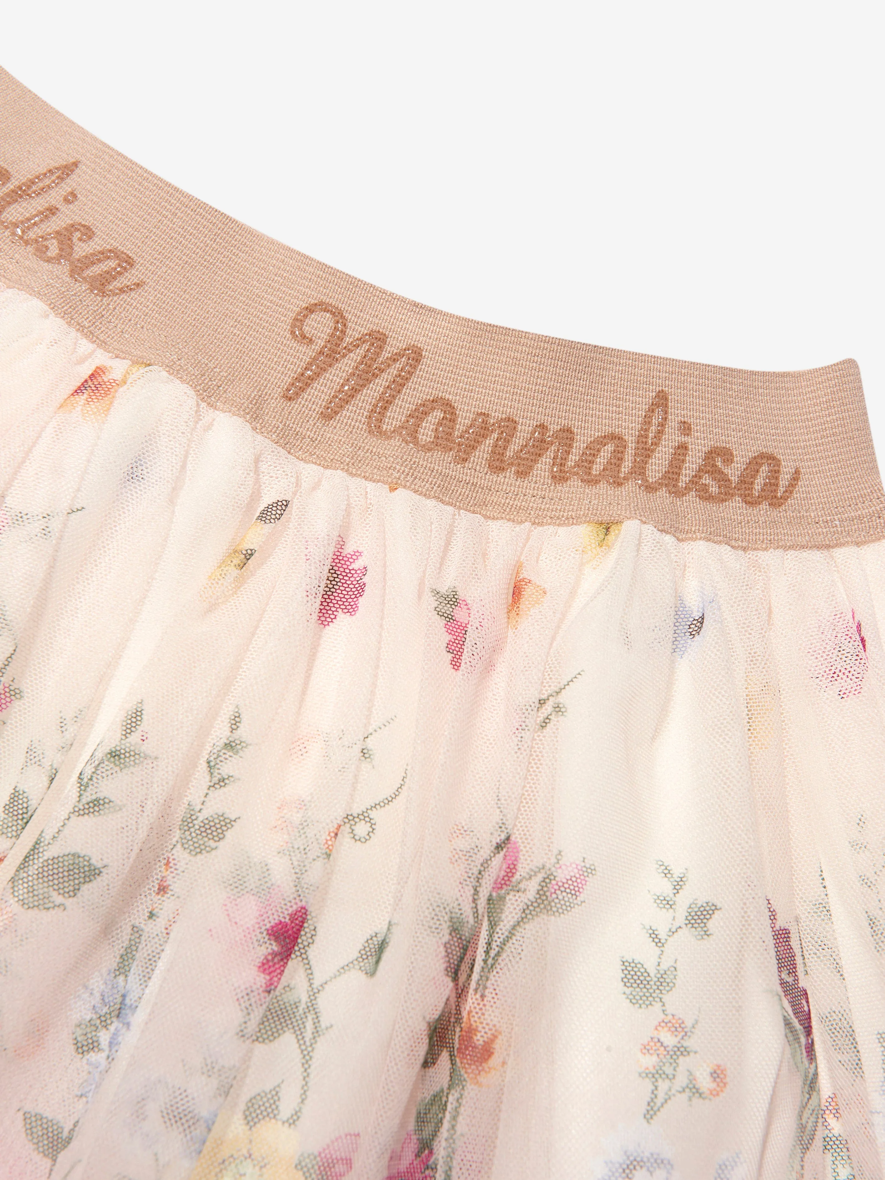 Monnalisa Girls Floral Tulle Skirt