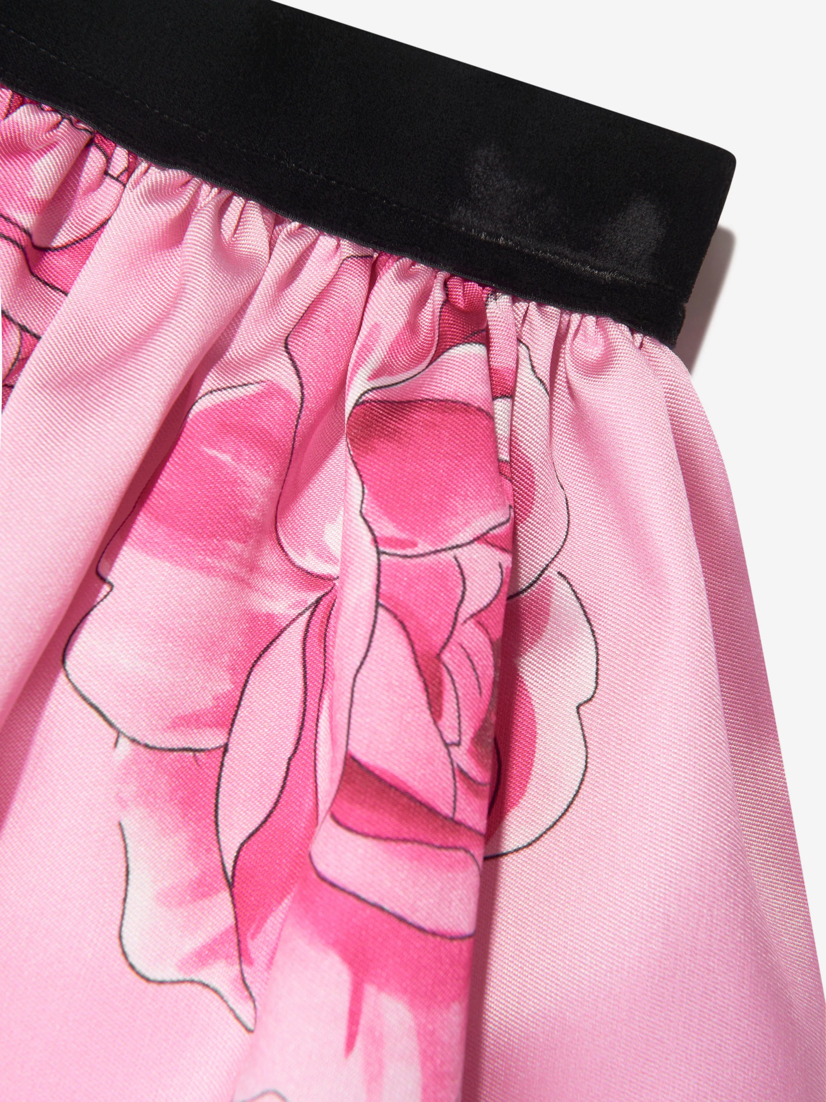 Monnalisa Girls Rose Mini Skirt in Pink