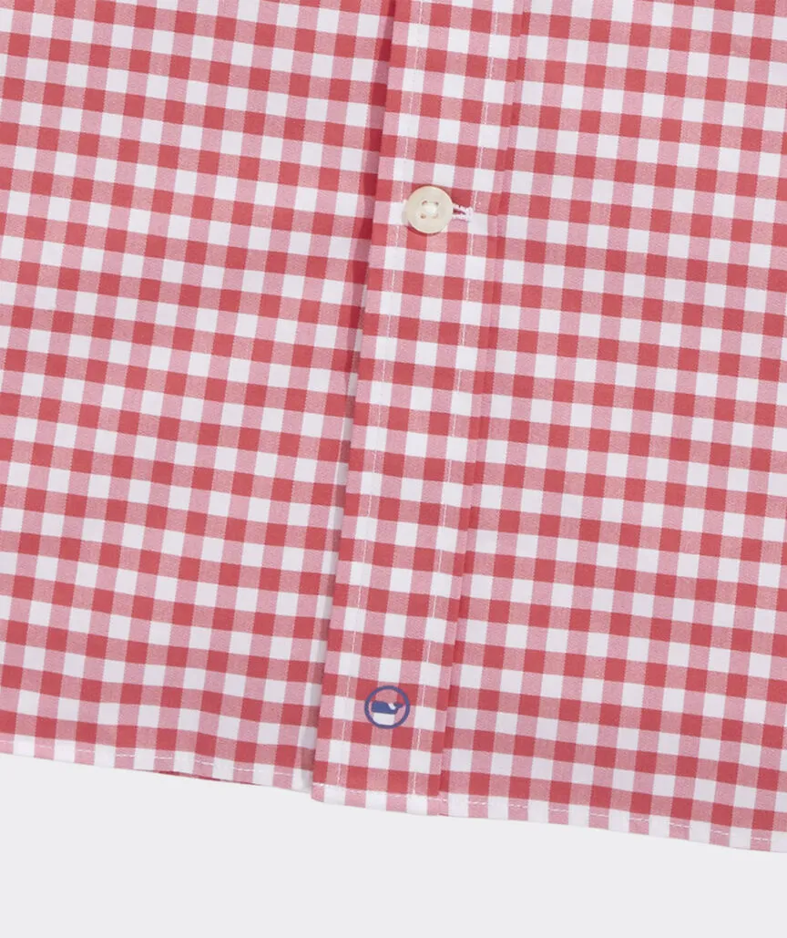 On-The-Go brrr° Gingham Shirt in Sailors Red by Vineyard Vines