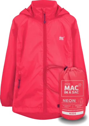 Origin Mini Packable Waterproof Kids Jacket - Neon Watermelon