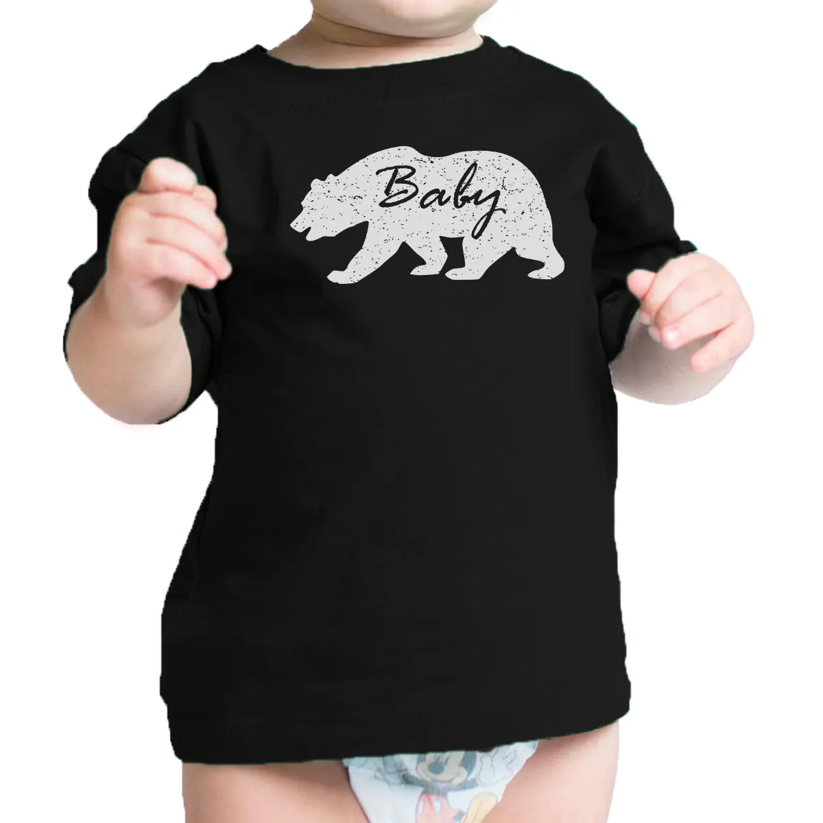 Papa Bear Mens Black Graphic T-Shirt Matching Outfits For Family