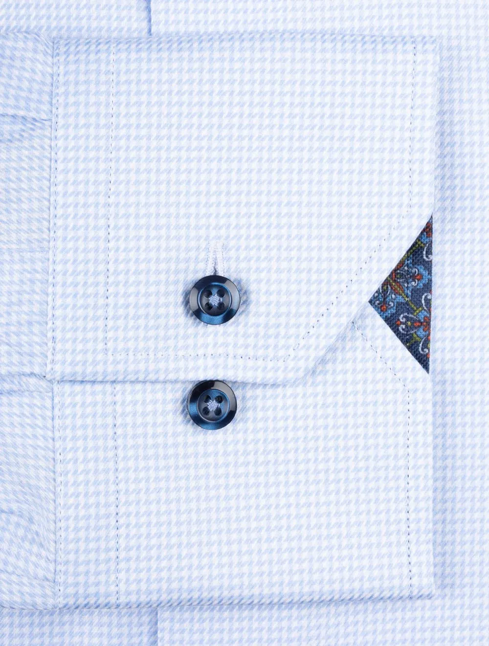 Pattern Inlay Shirt Blue