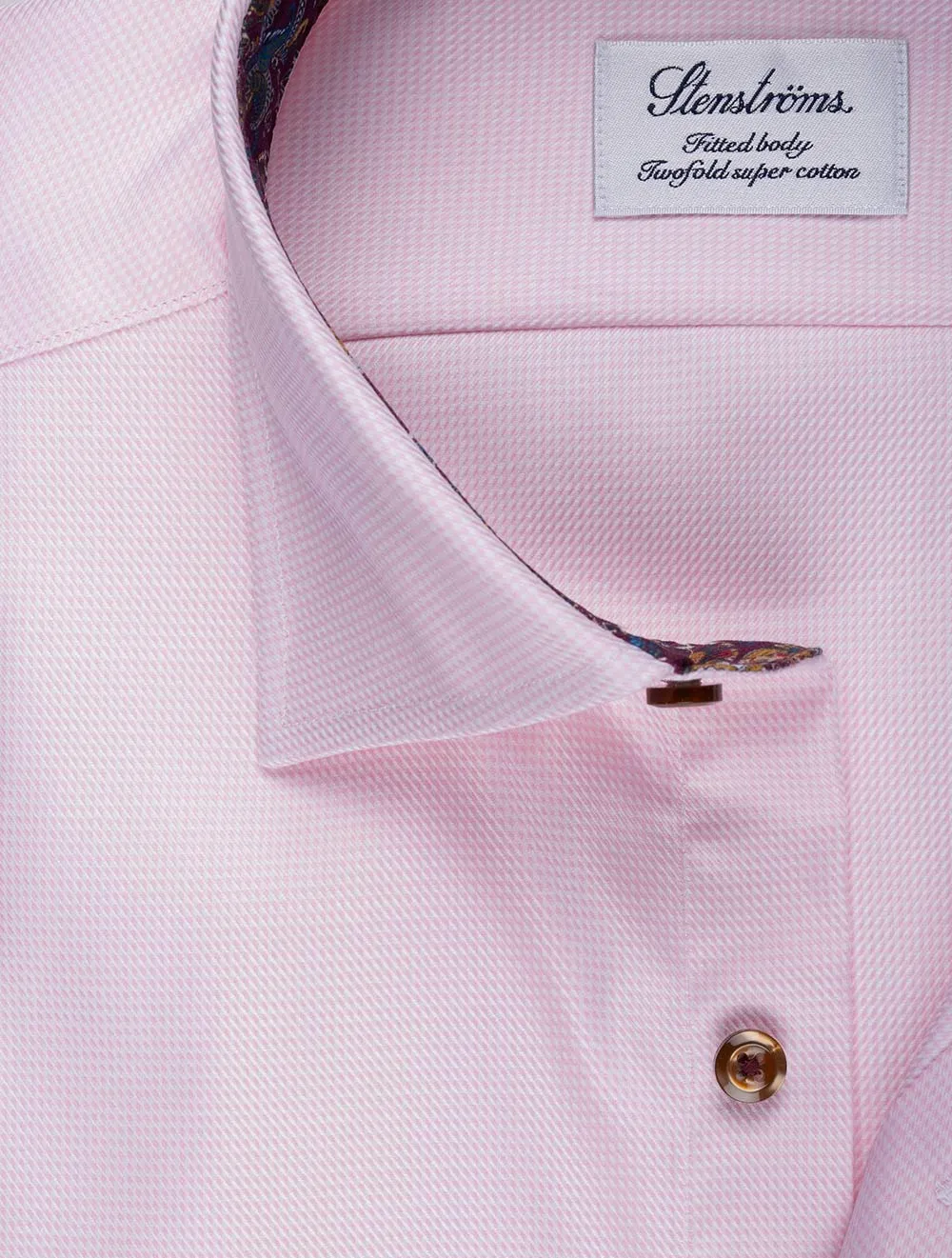 Pattern Inlay Shirt Pink