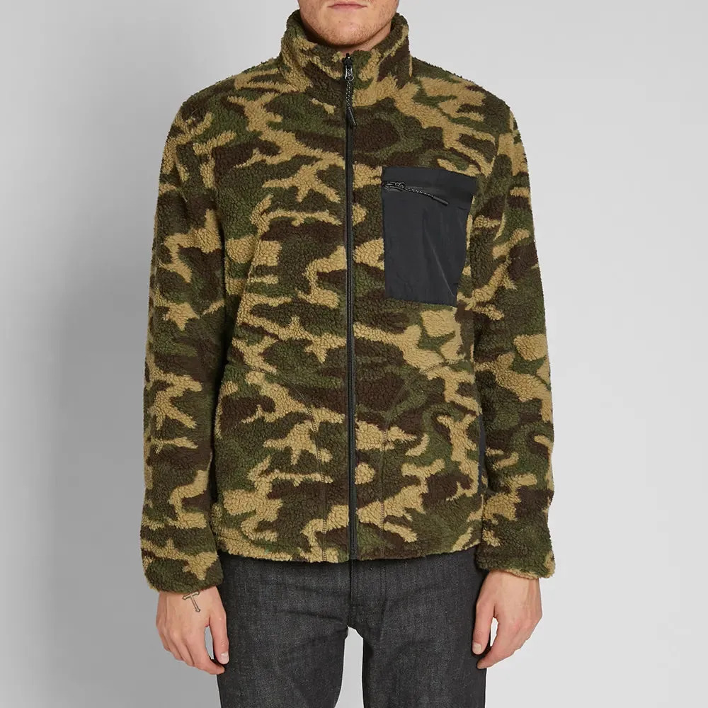 Penfield Men's Black Karstens Reversible Camo Fleece Jacket $159 NWT