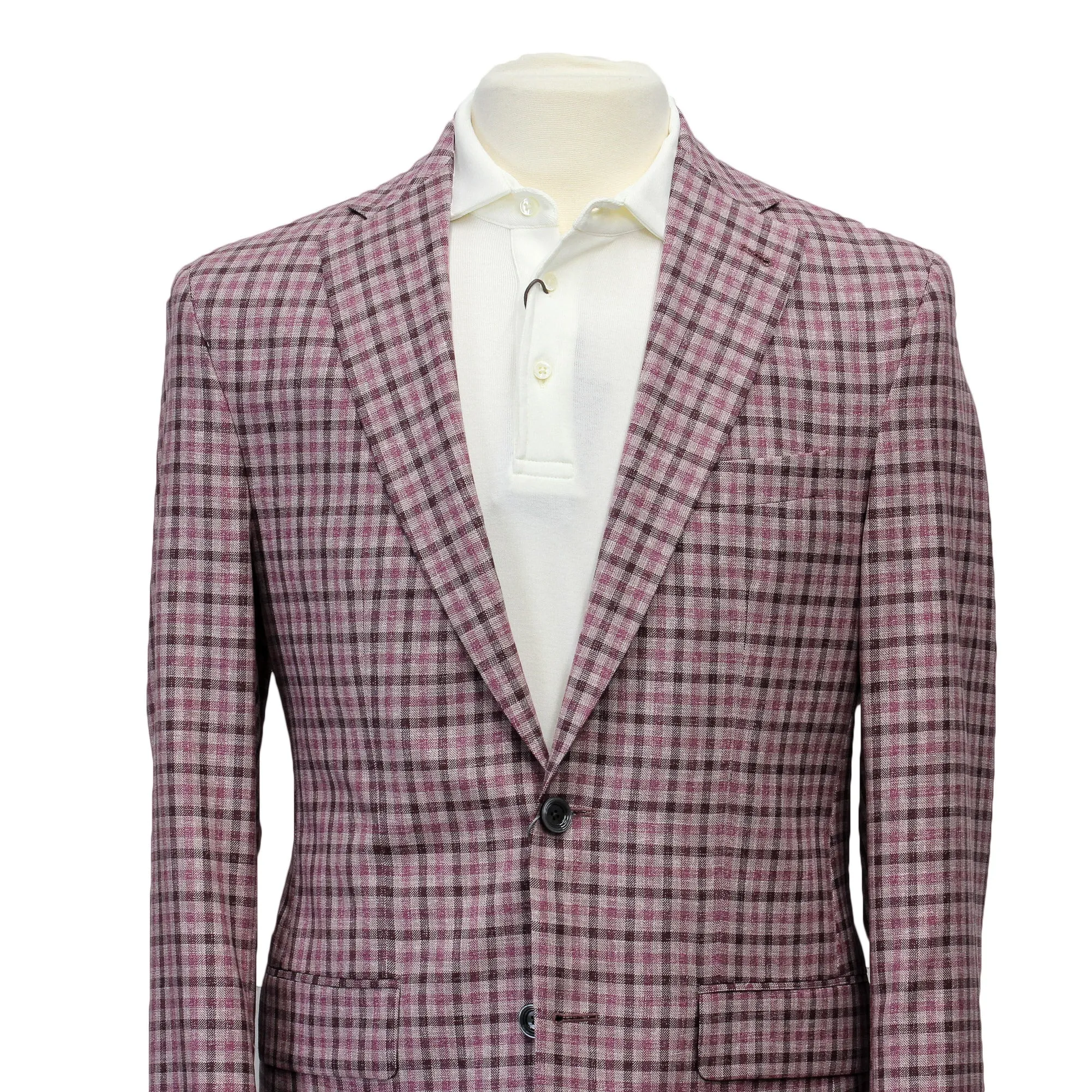 Pink Plaid Dallas Contemporary Fit Sport Jacket - Jack Victor