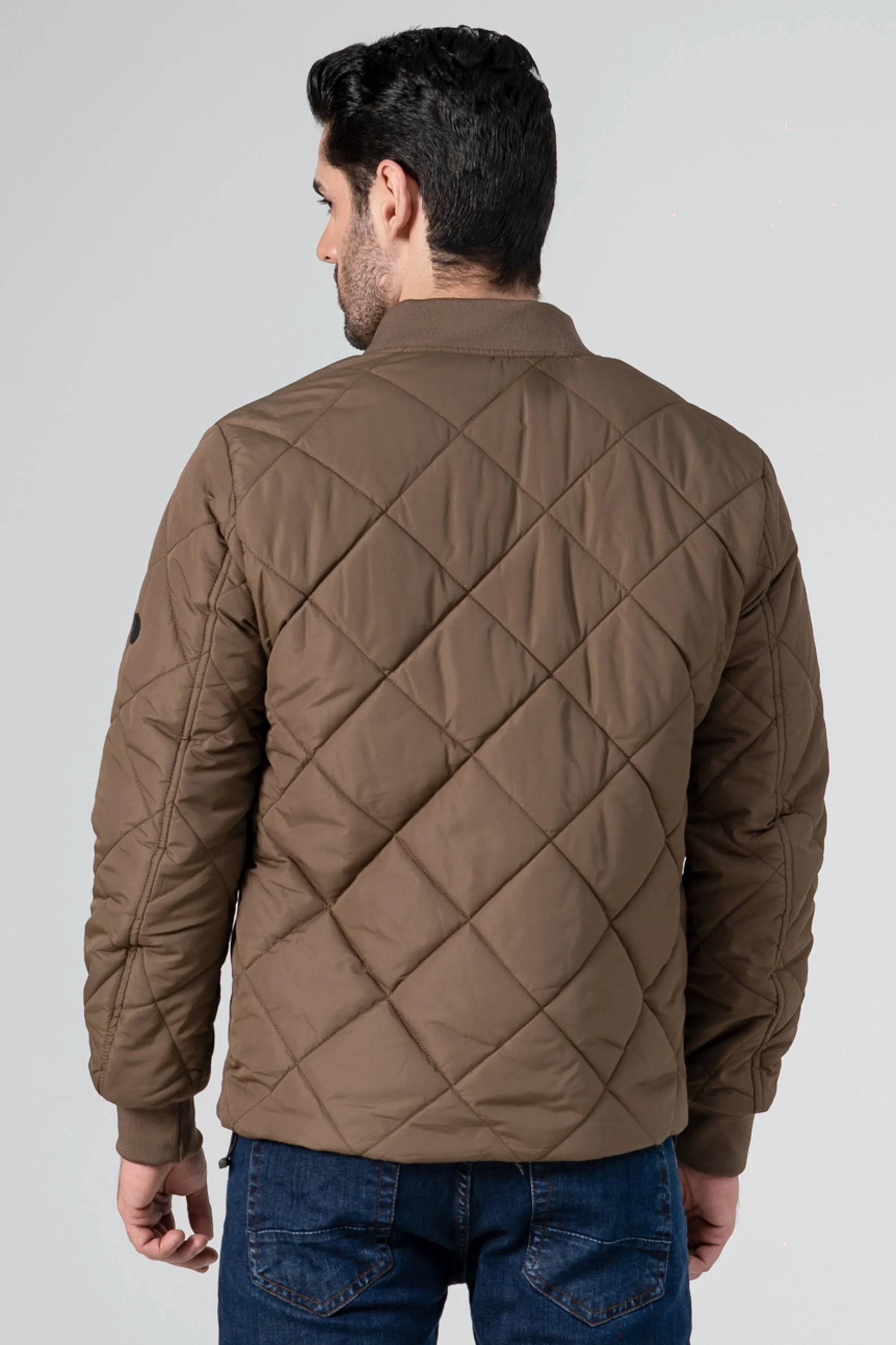 QUILTED BOMBER JACKET DARK KHAKI