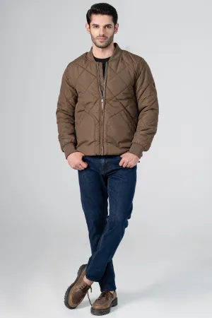 QUILTED BOMBER JACKET DARK KHAKI