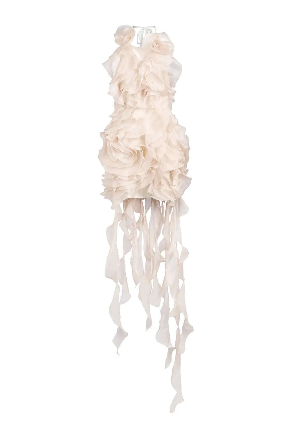 Rosie Pegged Ruffled Foam Organza Mini Dress