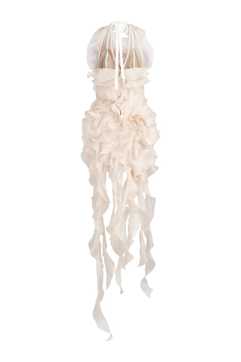 Rosie Pegged Ruffled Foam Organza Mini Dress