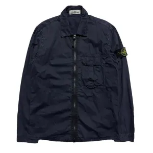 Stone Island Navy Single Pocket Canvas Overshirt