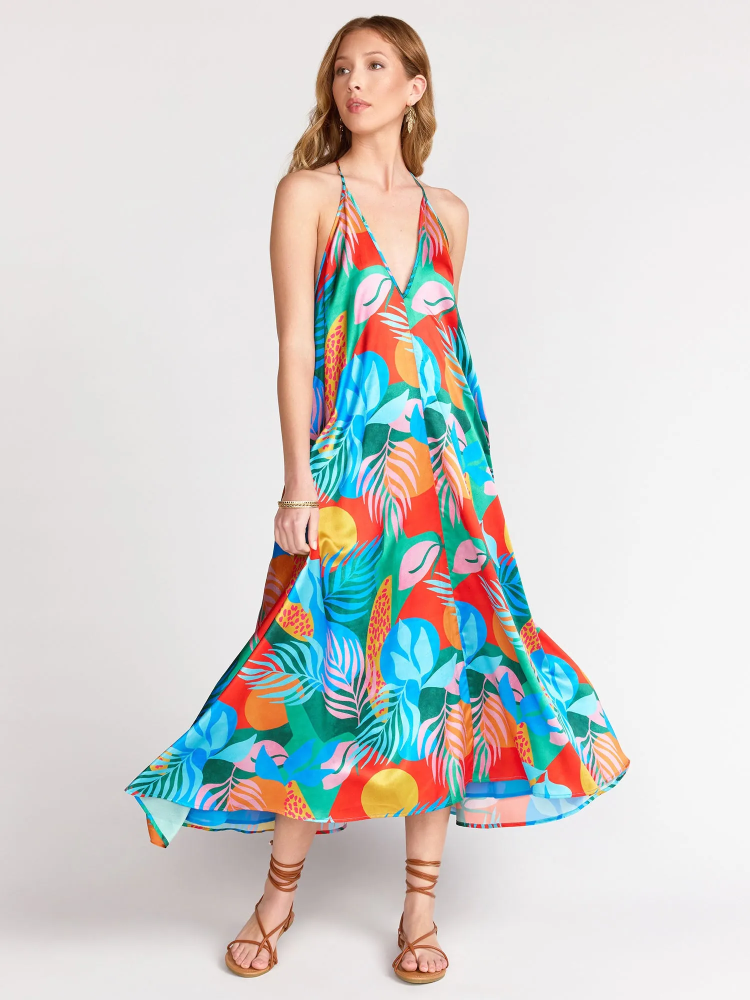 Tropical Print Slip Midi Dress - Dress Forum