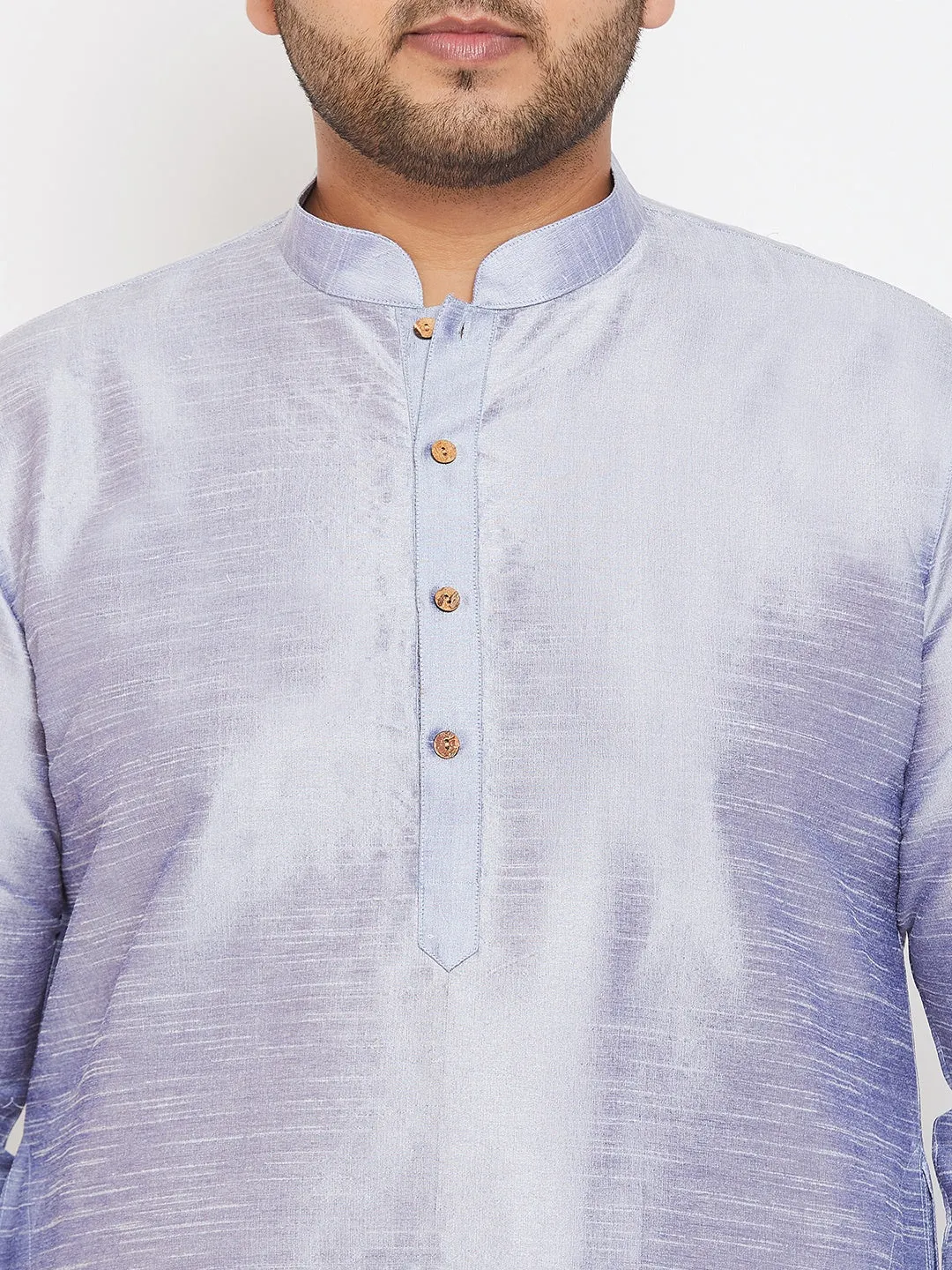 VASTRAMAY Lavender Silk Blend Men's Kurta