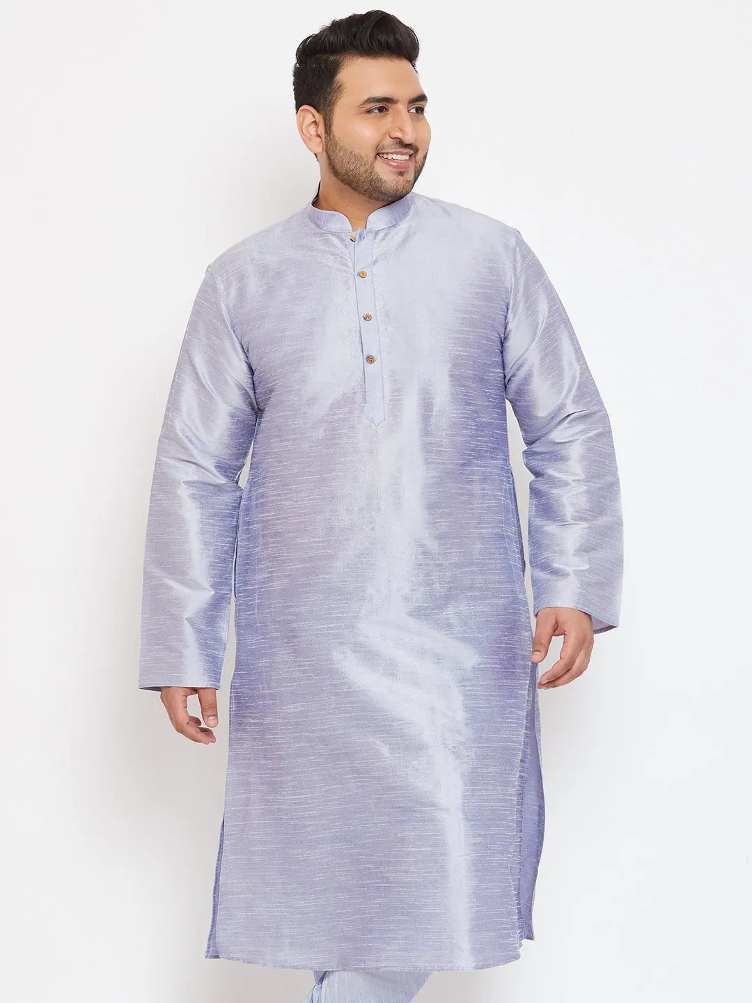 VASTRAMAY Lavender Silk Blend Men's Kurta