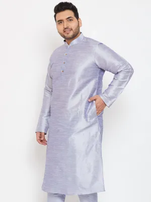 VASTRAMAY Lavender Silk Blend Men's Kurta