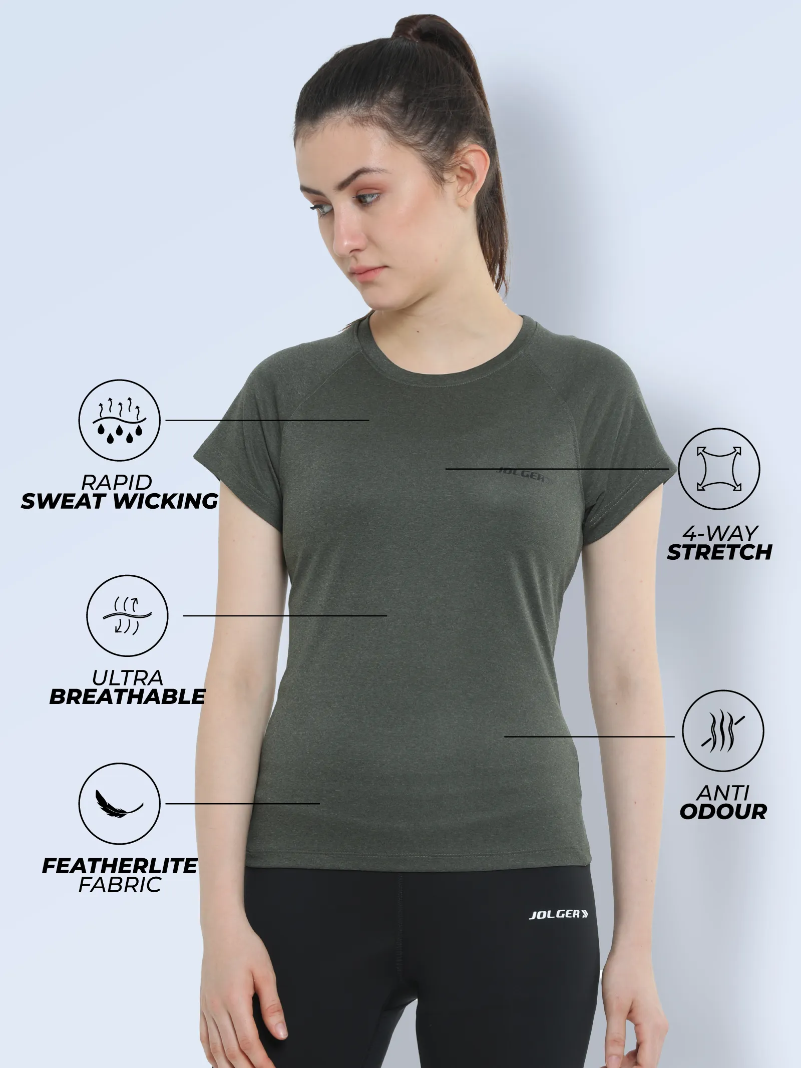 Women's Breathable Light Weight Round Neck T-shirt