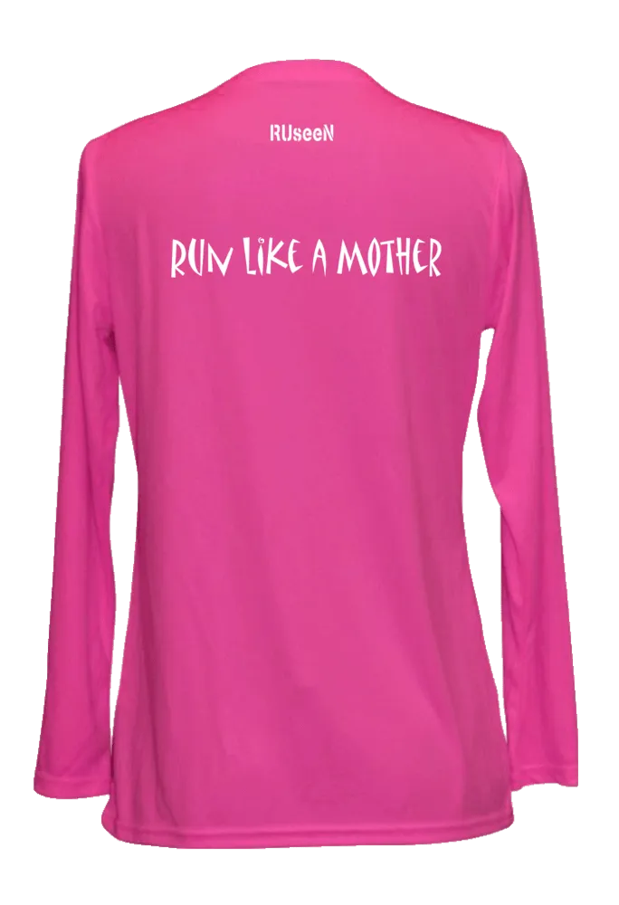 Women's Reflective Long Sleeve Shirt - Run Like a Mother